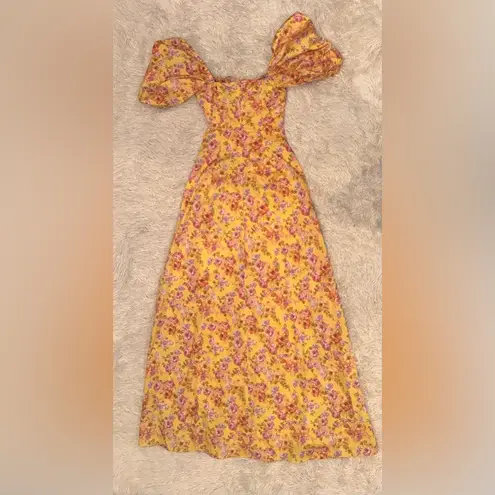 House Of CB NWOT  Felizia Butter Print Puff Sleeve Maxi
Sundress sz XS Plus cup