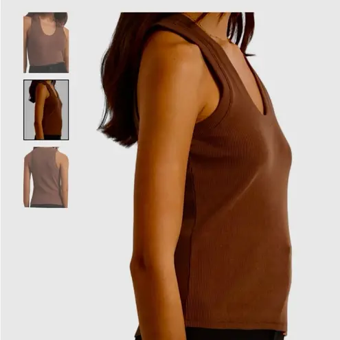 Z Supply The Sirena Rib Tank womens Size M/L Color Mocha