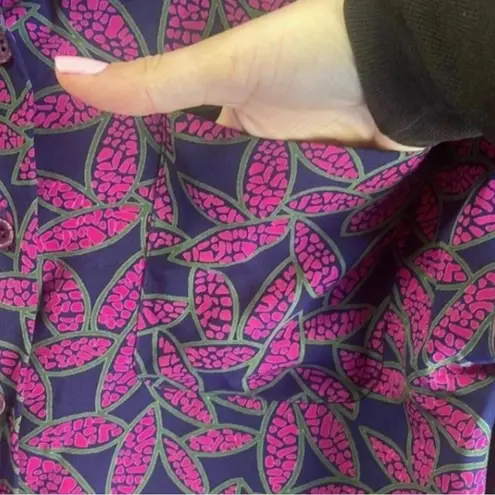 Harve Benard blue purple abstract 70s disco French cuff button