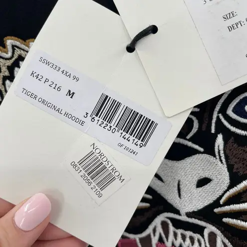 NWT Kenzo Paris Varsity Pullover Sweatshirt Size Medium Embroidered Tiger $395 Black