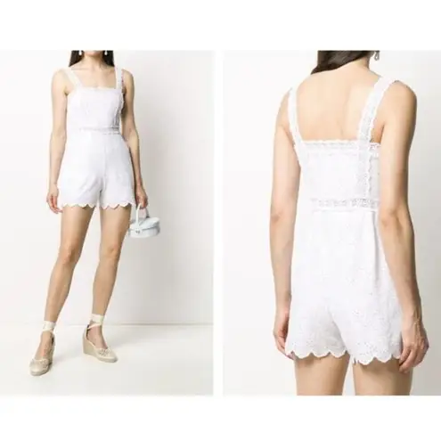 Charo Ruiz Ibiza Zuma Crocheted Broderie Anglaise Romper White