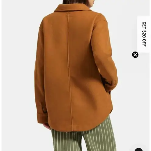 Brixton Durham Shirt Jacket Shacket Washed Copper Brown Size Large Long Sleeve