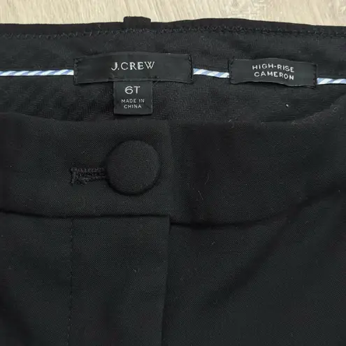 J.Crew  High Rise Cameron Dress Pants in Four Way Stretch | Black | 6 Tall