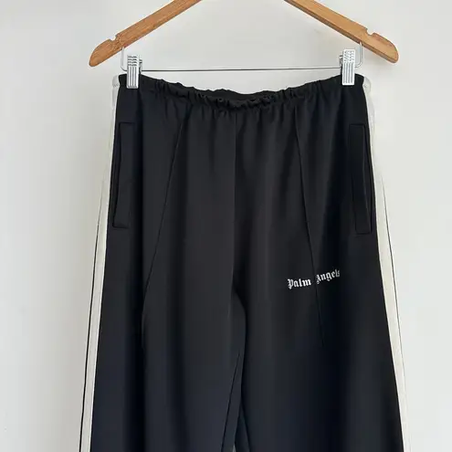Palm Angels Track Pants Womens Large 44 Black Striped Wide Leg Street Sporty US8