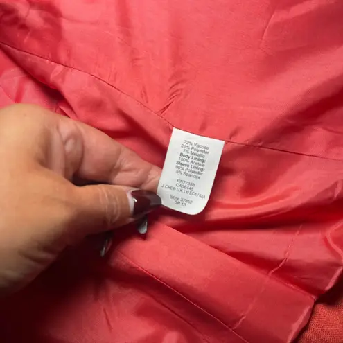 J.Crew Schoolboy Blazer Soft Rumpled Harringbone Women's Coral Pink SZ 4 Classic Red