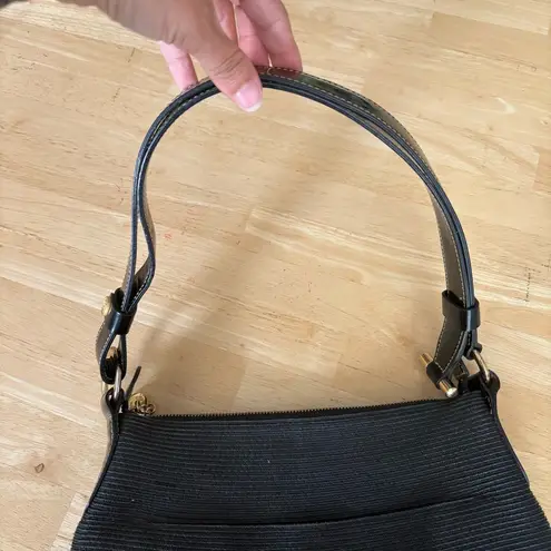 Isaac Mizrahi Eric Javits paper straw shoulder bag in black