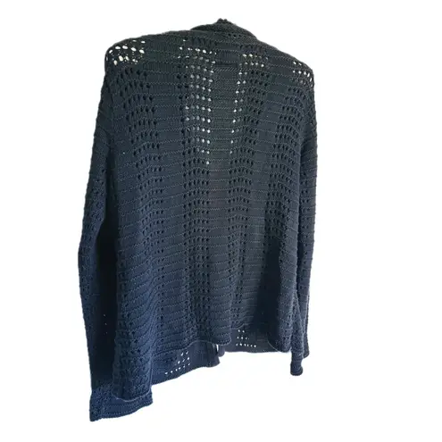 Willow Vintage Crochet Cardigan Sweater Medium Gray Black