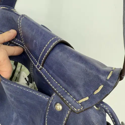 Hype Blue/Purple Leather Buckle Shoulder Bag Y2k Style Blue