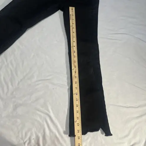 Oak + Fort Women's Black High Rise Skinny Jeans Raw Scalloped Hem Medium Ankle