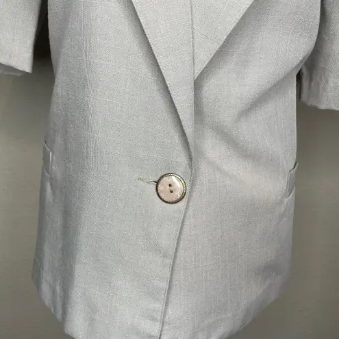 Fundamental Things Vintage Short Sleeve Blazer Jacket Size 14 Tan