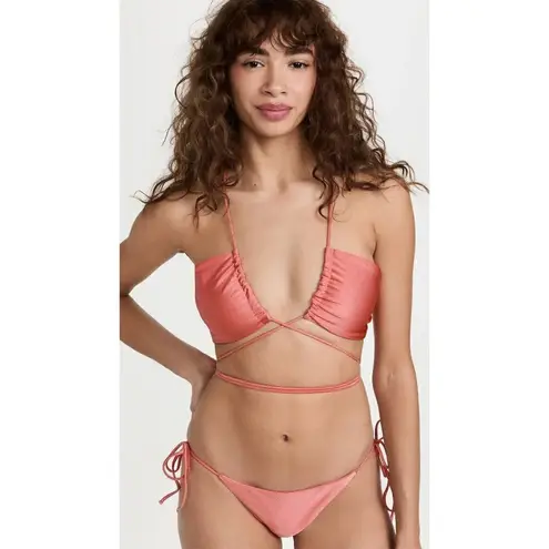 JADE SWIM Livi Bikini Top in Coral Sheen XSmall New Womens Swimsuit Pink Size XS