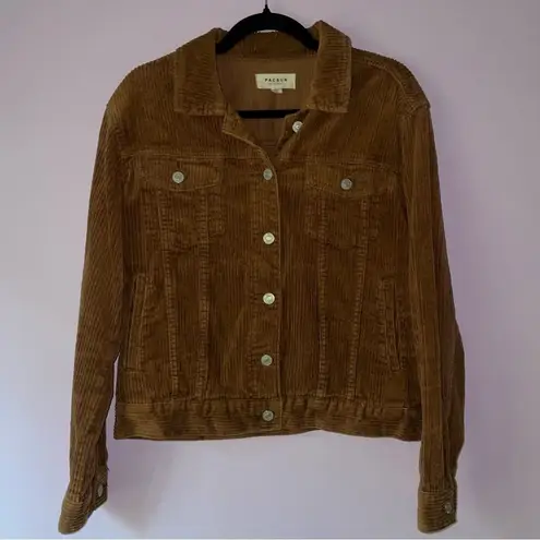 PacSun  M Corduroy Jacket Brown Ribbed Button Collar thumbnail 1