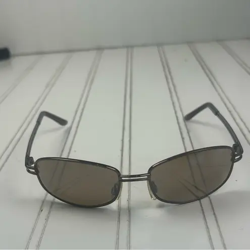 Silver Oval Metal Frame Sunglasses Unisex Brown Tint Lenses Y2K Style Black