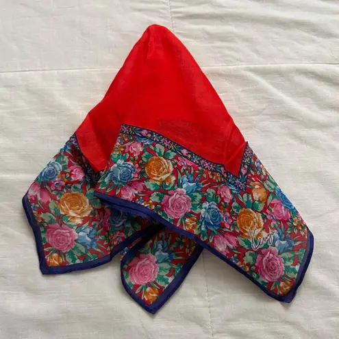 Red and floral boarder print bandana 0796