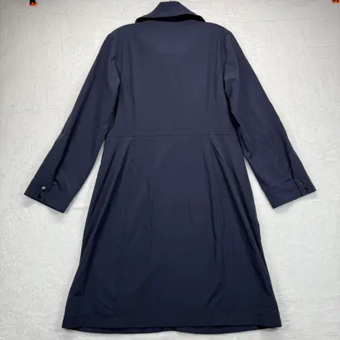 Zenergy by Chico's Trench Coat Lightweight Full Zip Jacket Blue Size S READ