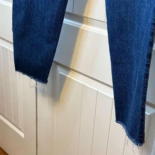 Old Navy  High Rise OG Denim Jeans Distressed Frayed Hem Dark Wash‎ Size 18 #