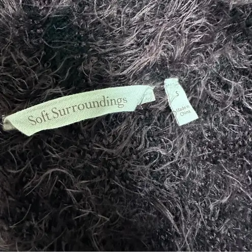 Soft Surroundings Boho Fuzzy Leopard Animal Print Liza Longline Cardigan Small