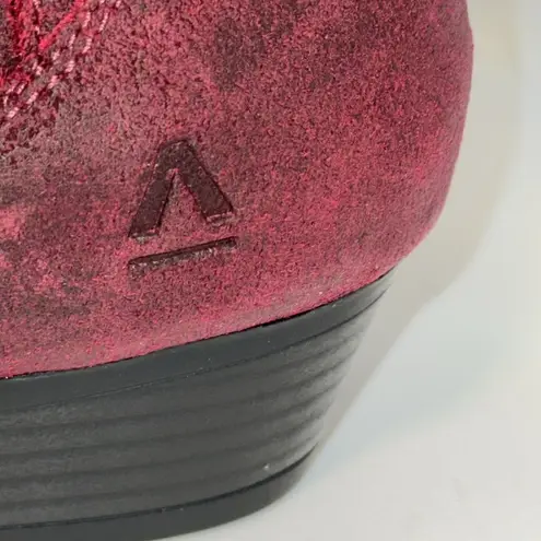 Abeo Ankle Boots Melanie Burgundy Tumbled Leather Bootie Women’s 7 Fall Red