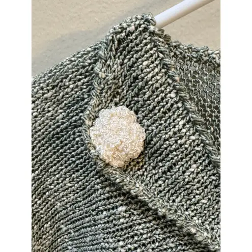 Pour Toi Green Cardigan Sweater Size XL Open Collar Lagenlook Artsy Unique