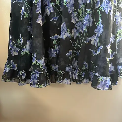 Mac Duggal Floral Cape Mini Shift Dress in Black Multi Size 12