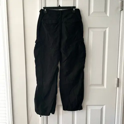 TNA Surplus Division Aritzia Black Cargo Baggy Parachute Casual Pants 4
