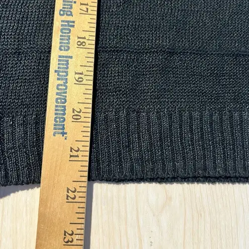 Mossimo Womens M Open Knit 100% Linen Black Blouse Gothic Grunge Punk Lagenlook Size M