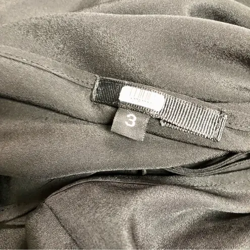 The Kooples Silk Birdy Print Cold-Shoulder Dress Black Semi-Sheer Pattern AOP L