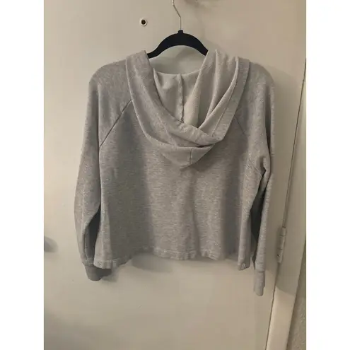 Aerie  Gray Tie Front Hoodie Sweatshirt S Athleisure Casual Comfy Normcore Preppy - Image 6