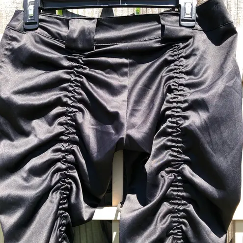 Sharagano  Y2K Black Satin Ruched Pants M