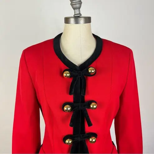 Moschino Cheap & Chic Red/Black Bow Wool Blazer