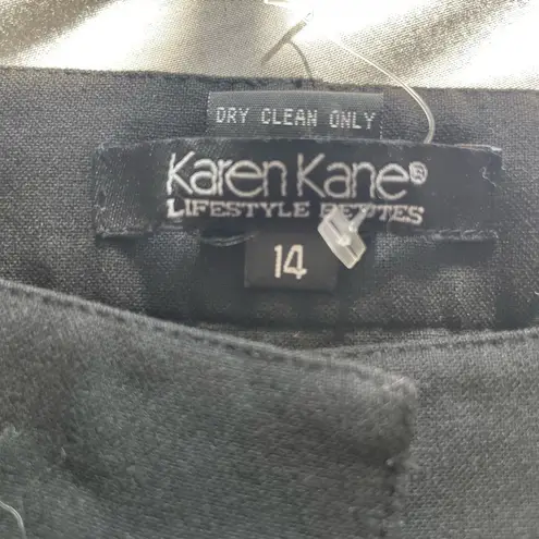 Karen Kane EUC Lifestyle Petites black/pink floral embroidered cropped pants 14P