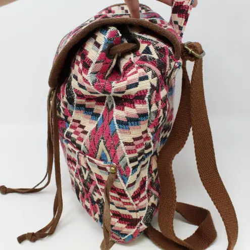 American Eagle  Woven Aztec Backpack Leather Trim