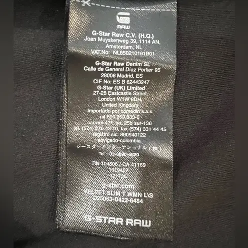 G-Star TIGHT-FITTING VELVET TOP BLACK
Size Xl NWT