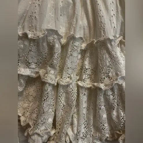 Alexis White Norwa V-Neck Tiered Eyelet Lace Mini Dress