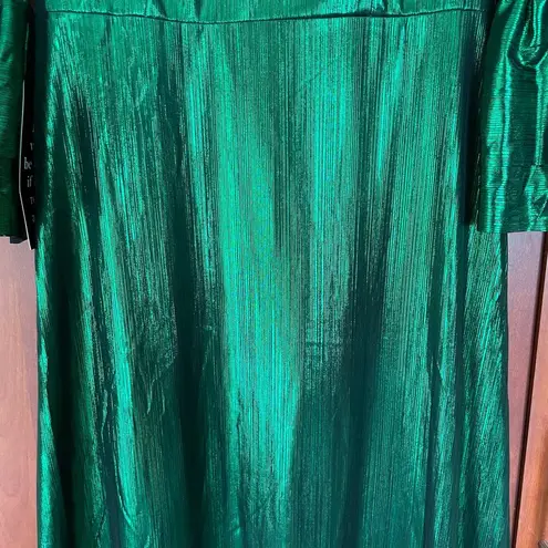 Pomander Place Emerald Crinkle Lurex Lillith Dress Maxi Green Size Small NEW