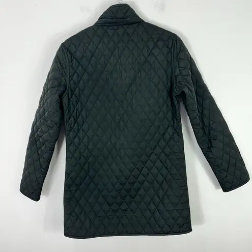 Garnet Hill Jacket 2 Black Quilted Diamond Coat Classic Equestrian Preppy Riding