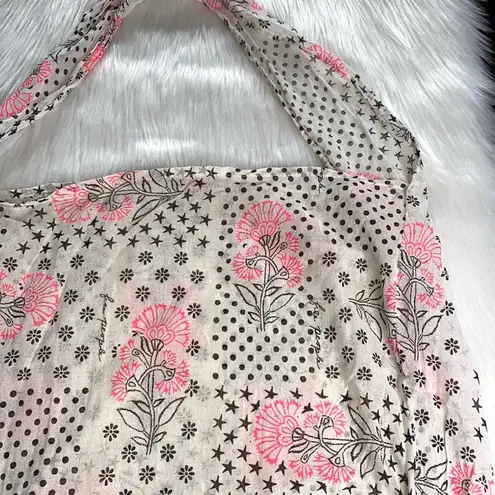 Free People Pink and Black Print Tote Bag