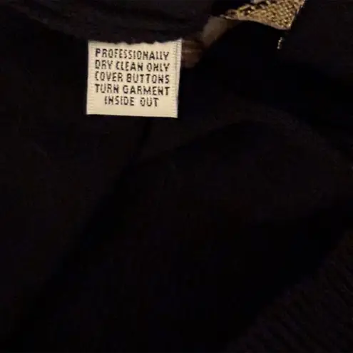 St. John Evening 90’s Black & Cream w/Gold Bead Striped Mock Pullover Sweater Sz 10