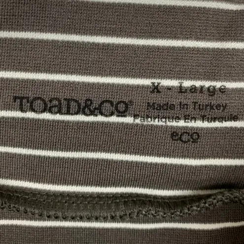 Toad & Co Striped Transita Pencil Skirt Falcon Thin Stripe UPF 50+ Size XL Brown