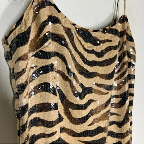 J.Crew NEW  Collection Gwyneth Sequin Slip Midi Dress in zebra stripe Sz 6