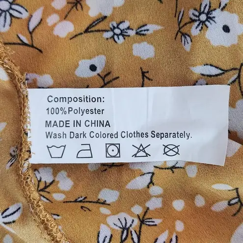 Jeuvre Yellow Floral Crop Tank Top and Skirt Set Size Small