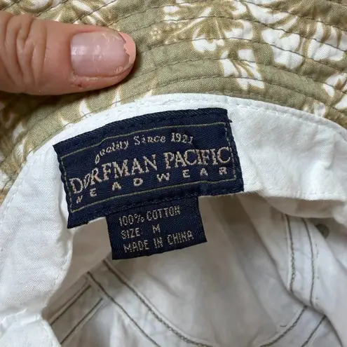 Dorfman Pacific Headware Sage Green hawaiian floral Bucket hat Size Medium