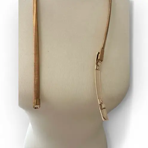 Vintage Snake Metallic Gold Tone Thin Retro Disco Elasticized Stretch Belt