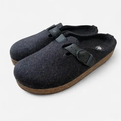 Haflinger Buckle Pure New Wool Clogs Gray Size 10