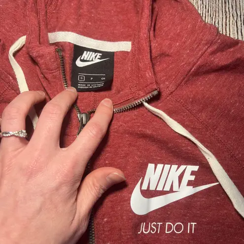 Nike  Red Full Zip Hoodie Jacket Sz Small & Joggers Sz. M Womens Tracksuit Set