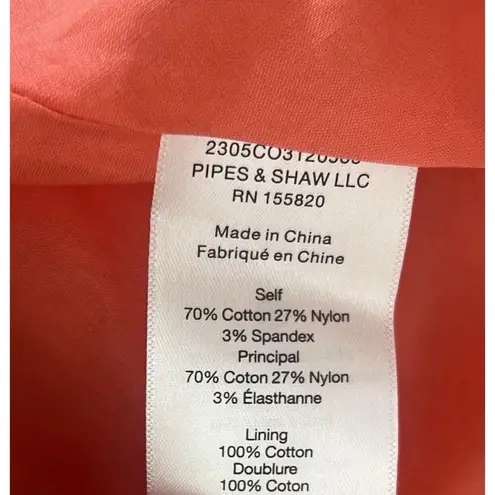 Veronica Beard Fitz High-low Cotton Blend Dress In Coral Multi Size 6 Beach