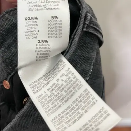 MOTHER High Waisted Looker Black Jean in Bad Cat Cheetah Print Skinny Size 25