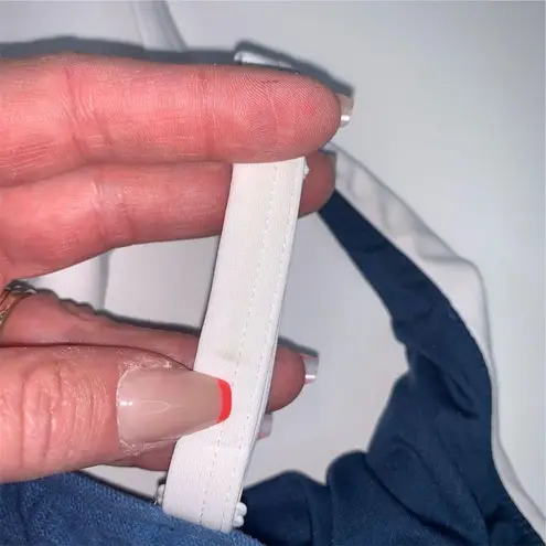 Seafolly Women's Triangle Bikini Top Blue/White Size 12 Wide Strap