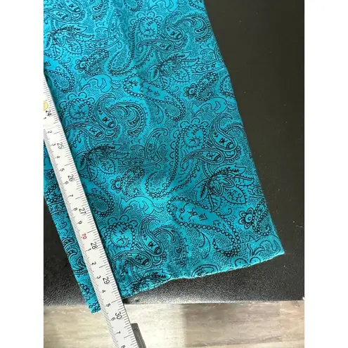 Vintage Blue Chic Sport  Paisley Print Pleated Front Pants Women's Size 9 NWT