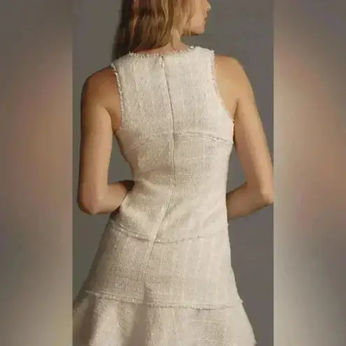 Anthropologie  $180 Mini Tank Tweed Dress Vacation Resort Beachy Natural Beachy